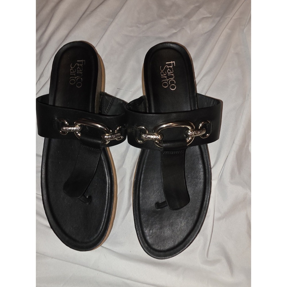 Franco Sarto Brielle Sandals With Gold Tone Hardware And Leather Uppers. Size...